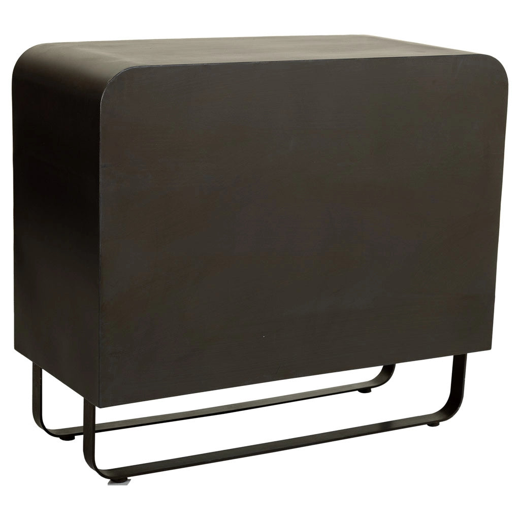 Credenza in legno e metallo nero 90x44x80,5h cm