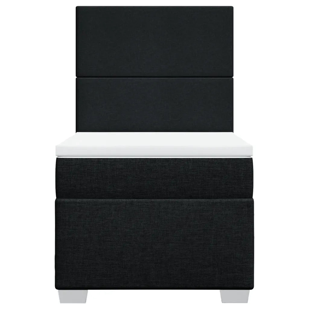 Giroletto a Molle con Materasso Nero 90x200 cm in Tessuto