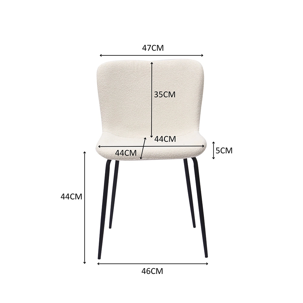 Sedia da pranzo moderna con schienale alto arrotondato - Xylo - Tessuto e gambe in metallo (3 colori)