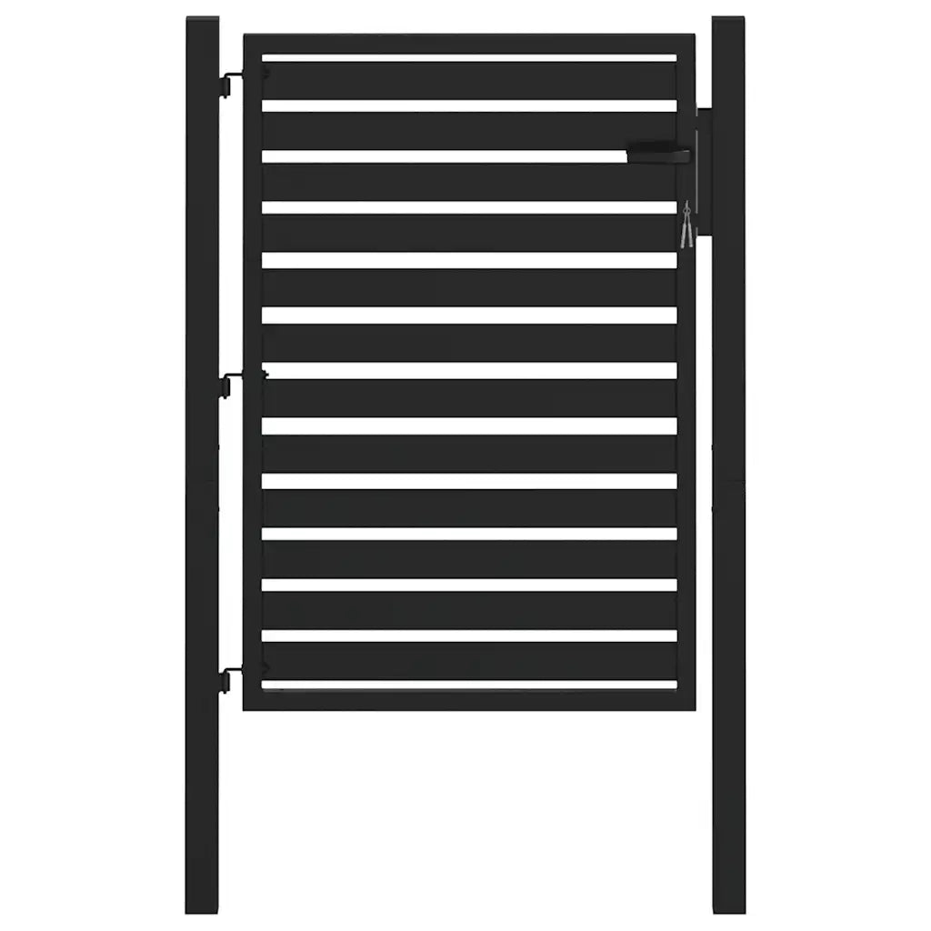 vidaXL Cancello da Giardino con Serratura Nero 100x120 cm in Alluminio