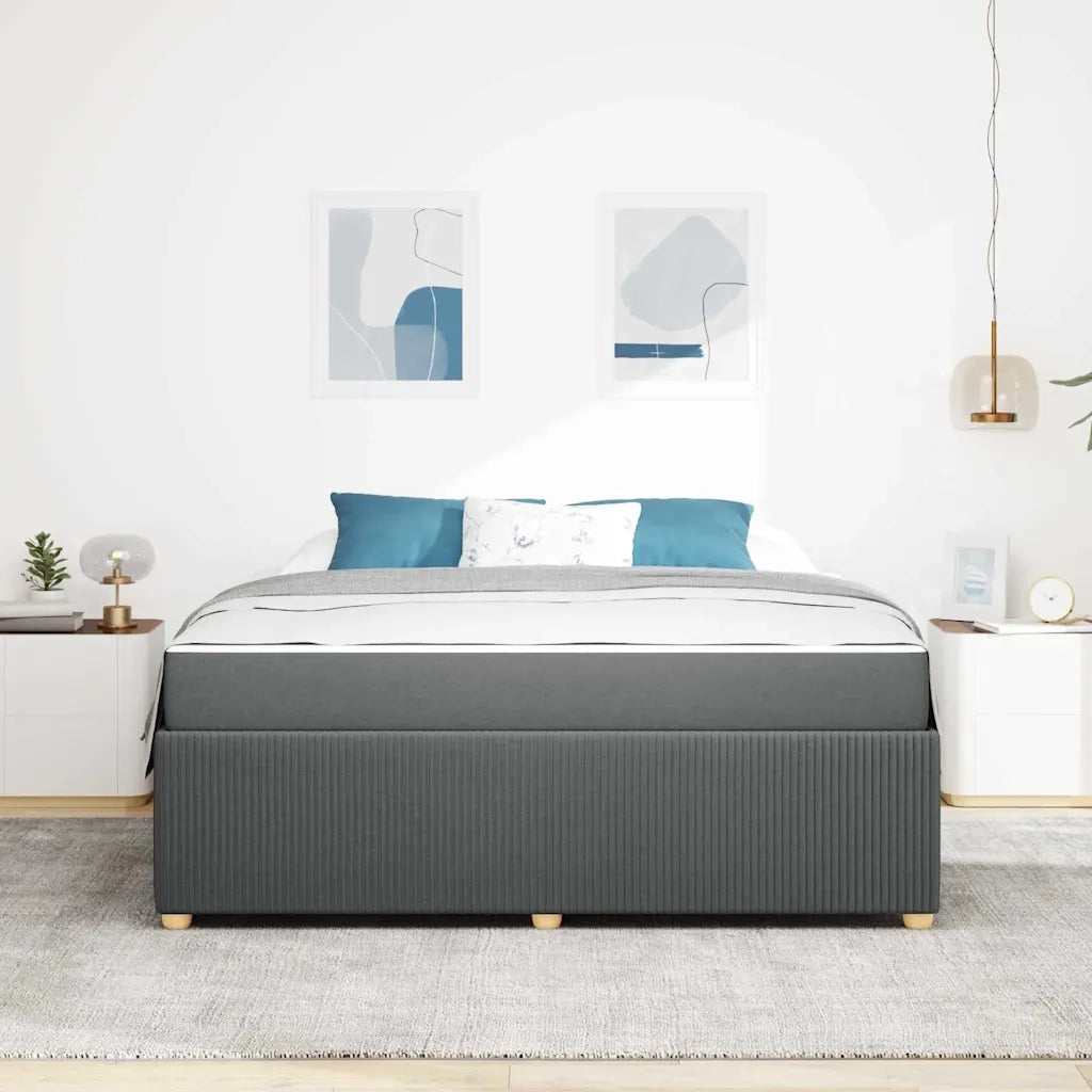 Struttura del letto Grigio scuro 180 x 200 cm Tessuto