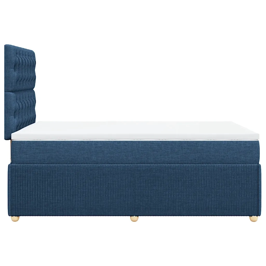 vidaXL Giroletto a Molle con Materasso Blu 120x190 cm in Tessuto