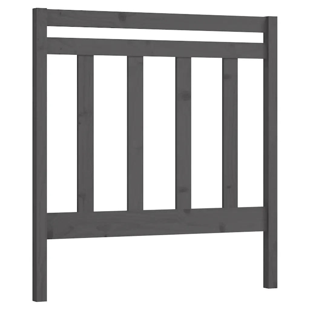 Testiera per Letto Grigia 95x4x100 cm in Legno Massello di Pino 822244