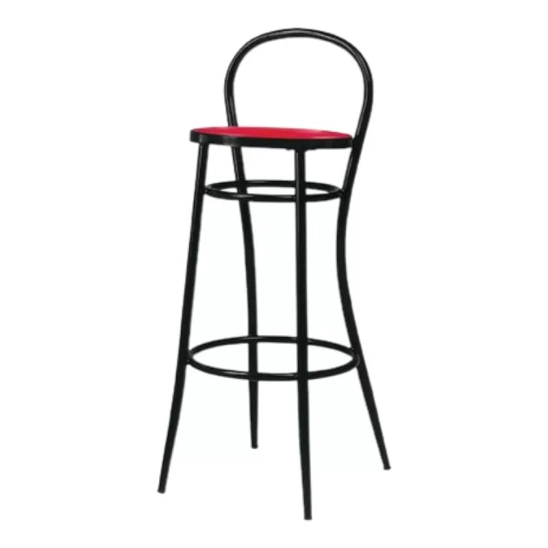 Sgabello acciaio nero con ecopelle rossa 41x44x97 - Mobili 2G