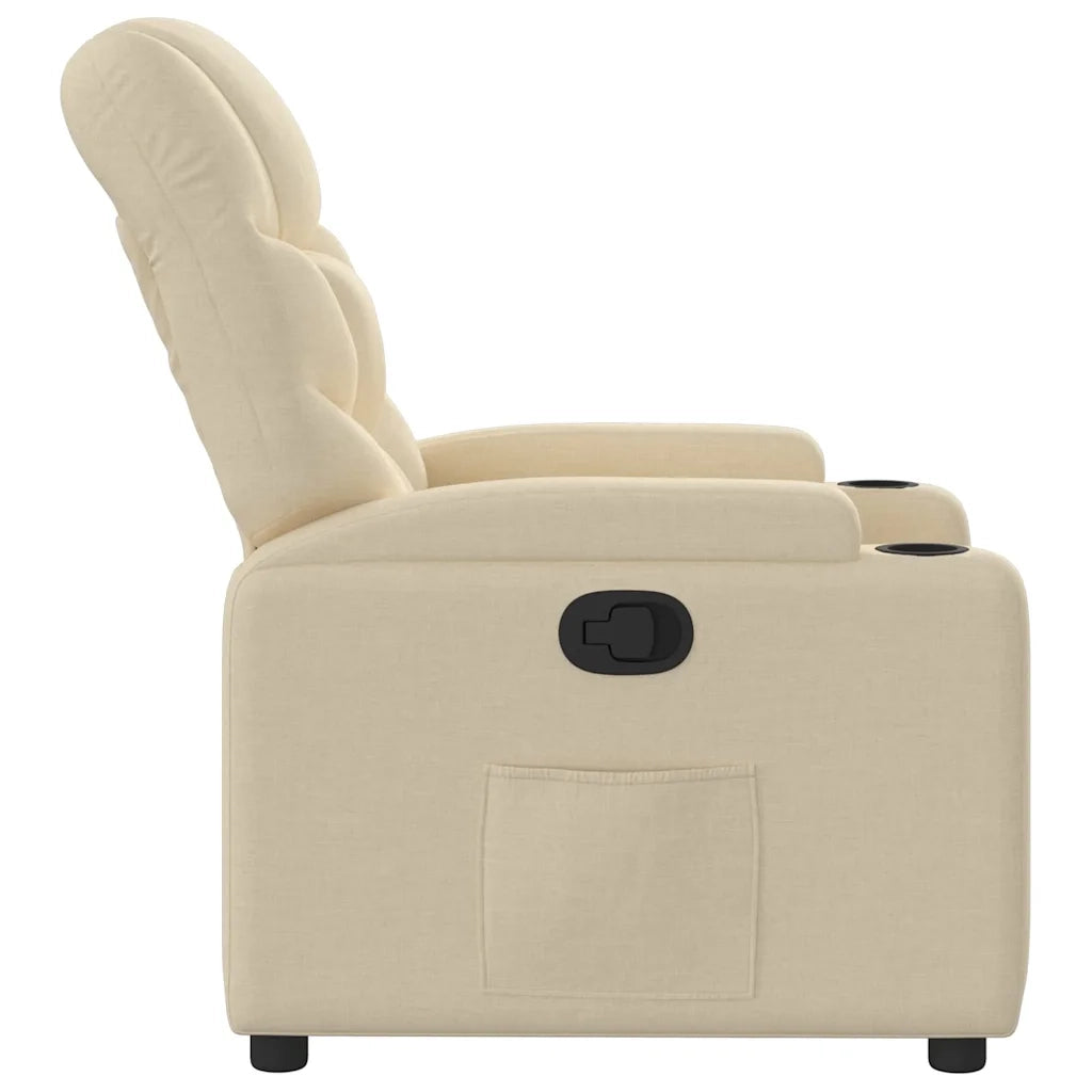 Divano Sedia-Poltrona reclinabile in tessuto color crema 609493
