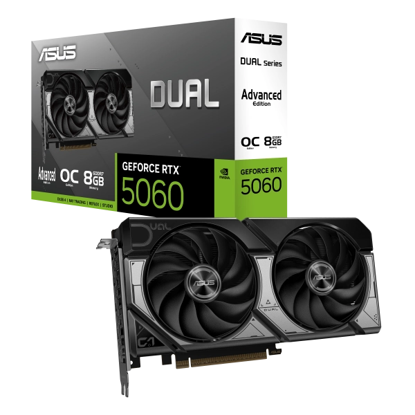 ASUS VGA GEFORCE RTX 5060, DUAL-RTX5060-O8G-A, 8GB GDDR7, HDMI 2.1B/3DP 2.1A, 90YV0PS0-M0NA00