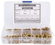 Set di Viti a Bucia 650 Pezzi - Viti a Bucia in Ottone - Occhi a Bolla - Assortimento - Spazio di Stoccaggio - Alta Qualità - Set di Viti a Bucia