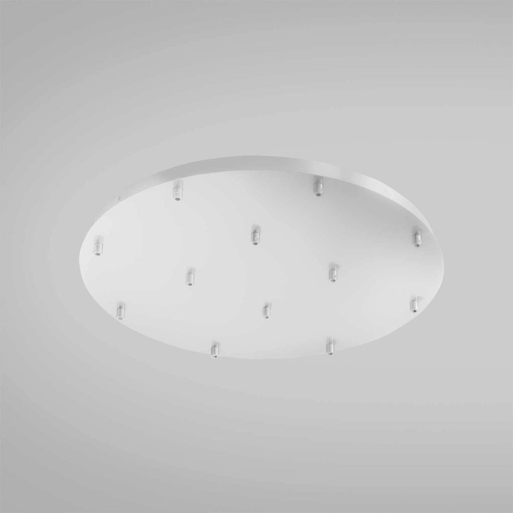 Rosone Tondo Ofelia Mini B T/12 - Base per Lampada a Sospensione con 12 Fori, Finitura Bianco Opaco, Grado IP20 - Gealuce