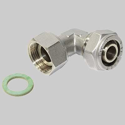 RACCORDO A COMPRESSIONE CURVO CON GIRELLO  20 x 3/4     TIEMME