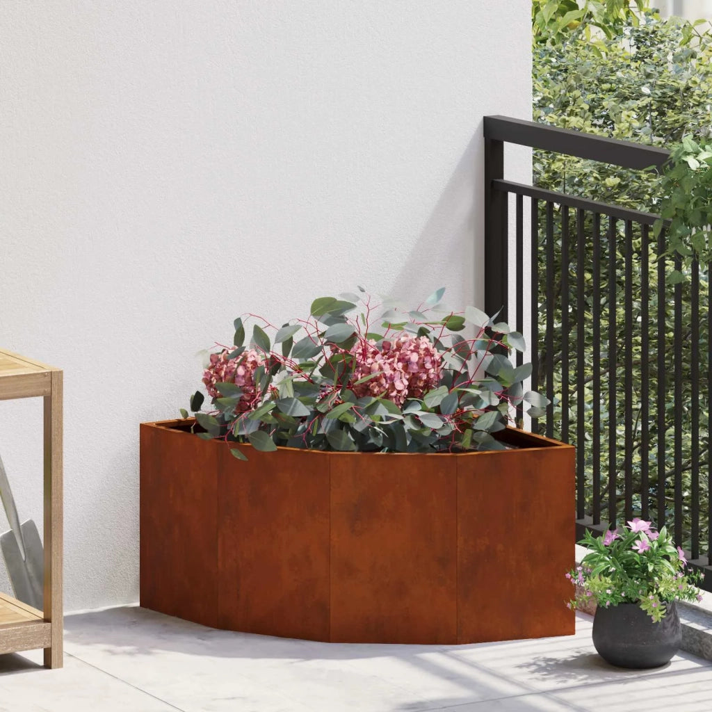 Vaso d'angolo Ruggine 60 x 60 x 35 cm acciaio corten 883646
