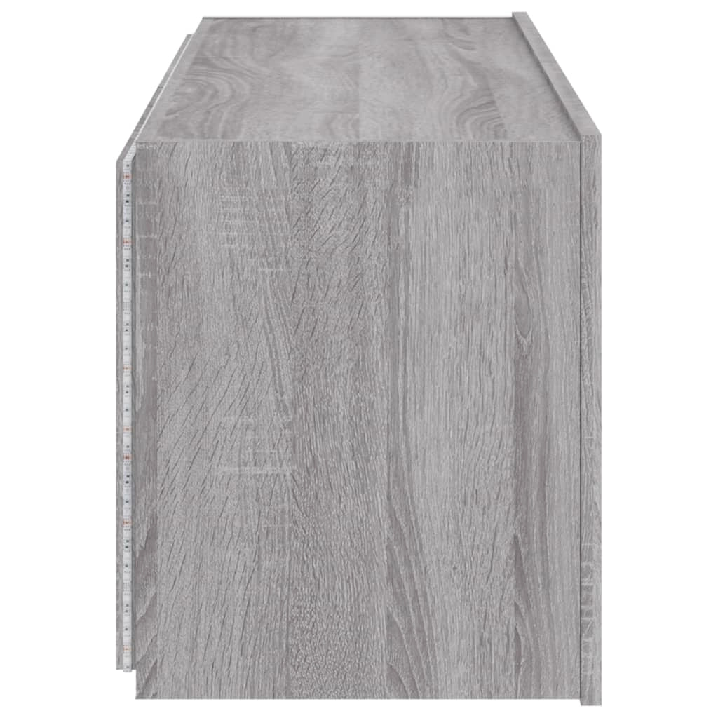 Mobile TV multimediale mensola TV credenza TV mobile TV da parete per sala da pranzo soggiorno camera da letto con luci LED Sonoma 100 x 35 x 41 cm grigio 02_0028038