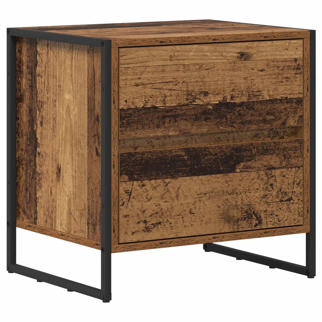 Comodino con cassetto 2 pz-Set di 2 Tavolino da notte Legno vecchio 50 x 39.5 x 50 cm