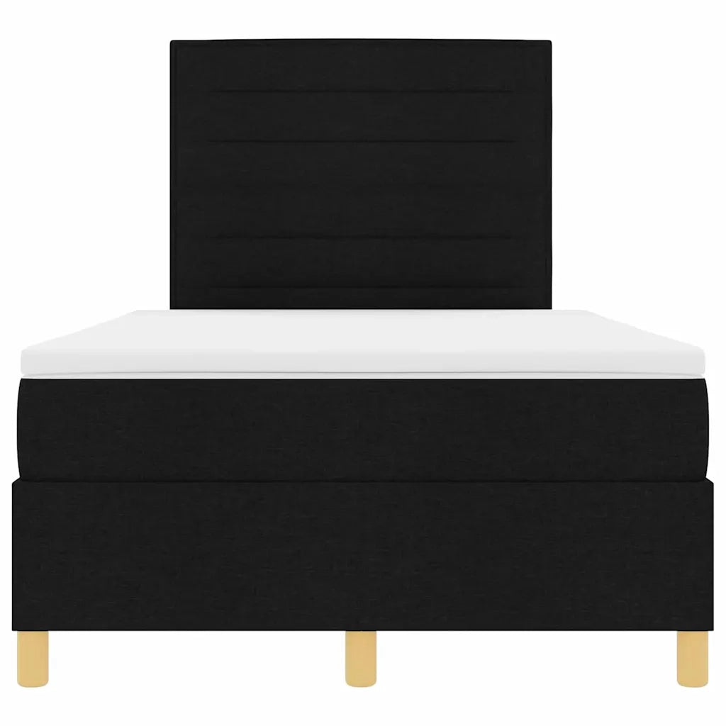 Letto a molle con materasso Nero 120 x 190 cm Tessuto 3339527