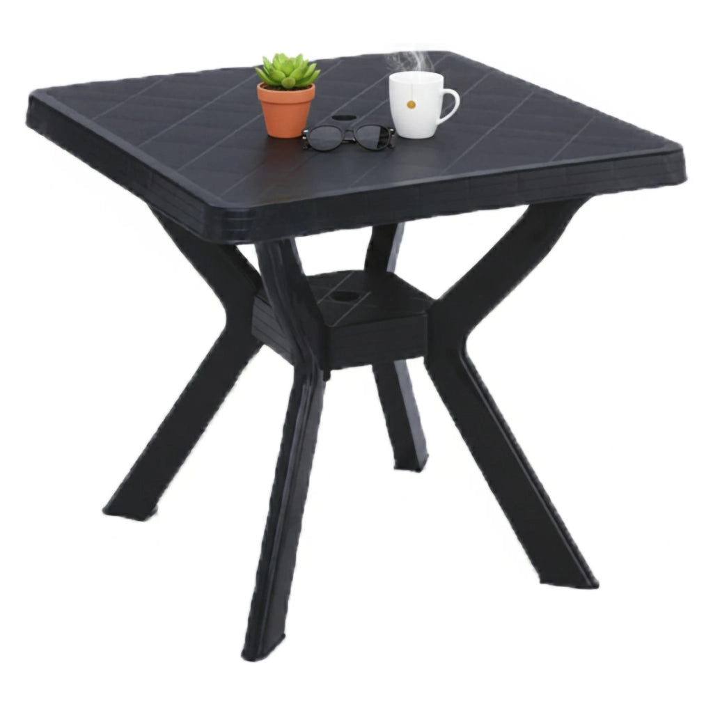 Normandy, Tavolo da Esterno 4 Posti Made in Italy, 79x79x72h cm Nero Antracite