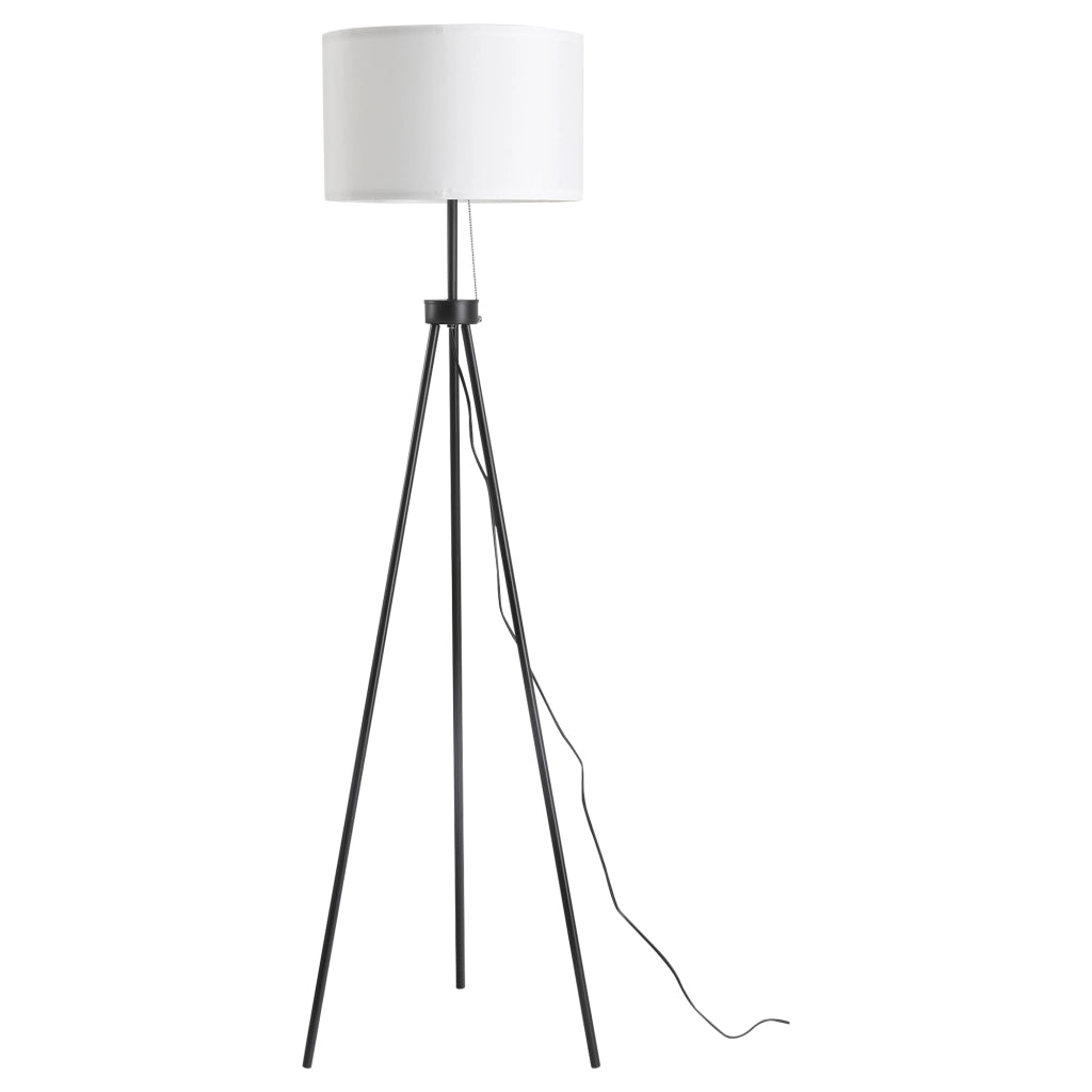 Lampada da terra con paralume in poliestere e cotone ¨C Minimal ¨C E27, bianco