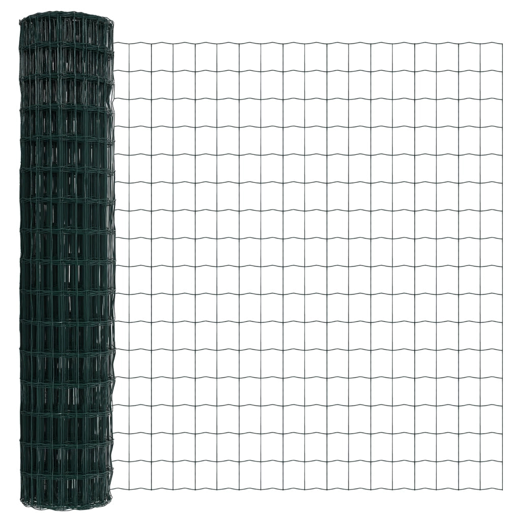 Recinzione Euro con 7 Post Flangiati 1,4x10 m Acciaio Galvanizzato