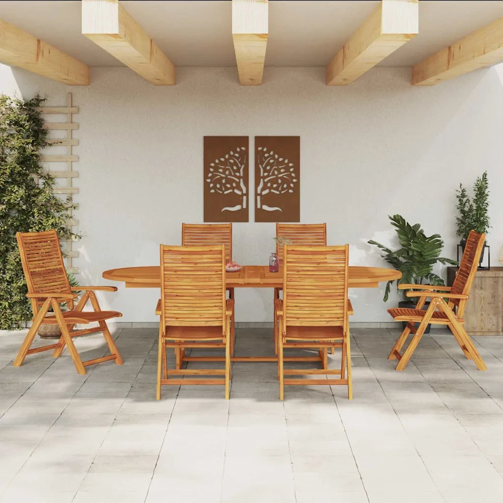 Set da Pranzo per Giardino 7 pcs Marrone