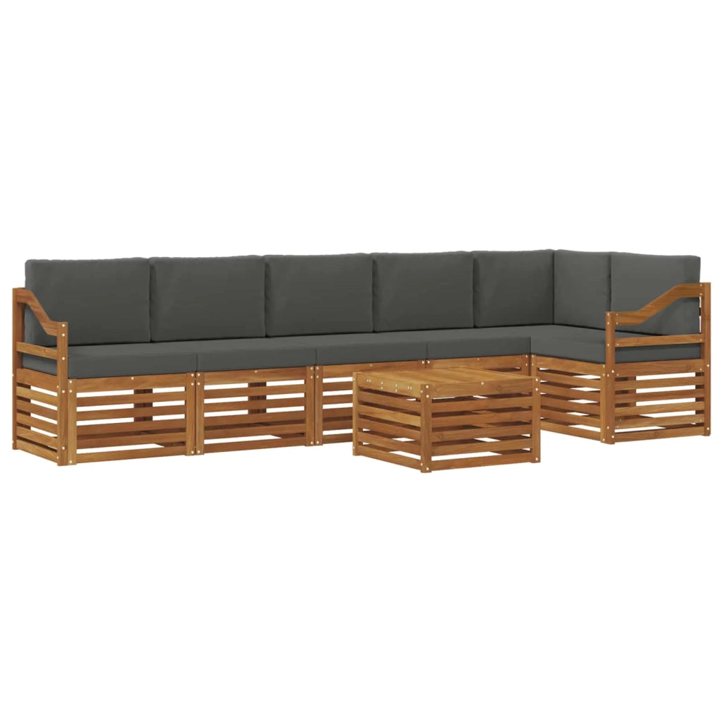 Set divano sezionale con cuscino 7 pcs Naturale e Antracite 3374947