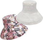Cappello da sole reversibile per donne e ragazze, cappello da pesca per estate e autunno, campeggio, viaggi, escursioni - Multicolore 58cm