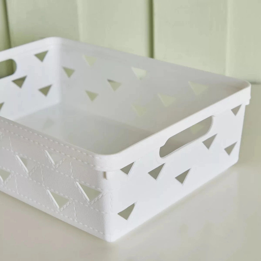 Trade Shop - Cesto Cestino Porta Tutto Oggetti Organizzatore Rettangolare 28.5x21x9 Cm 10715 -