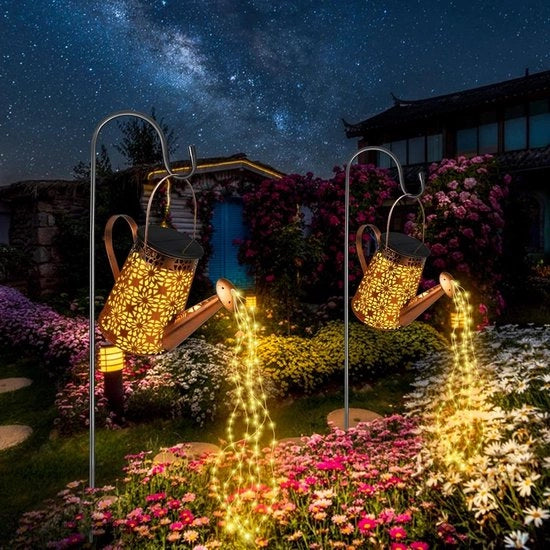 Giocatore di energia solare con 90 LED, 2 pezzi per esterno IP65 lampade solari 1200 mAh con catena di luci per decorazione di giardino