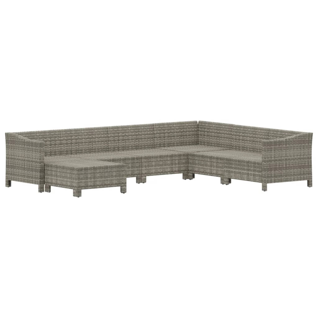 Set di mobili da giardino mobili da esterno 7 pezzi con cuscini resina intrecciata grigia 02_0017230