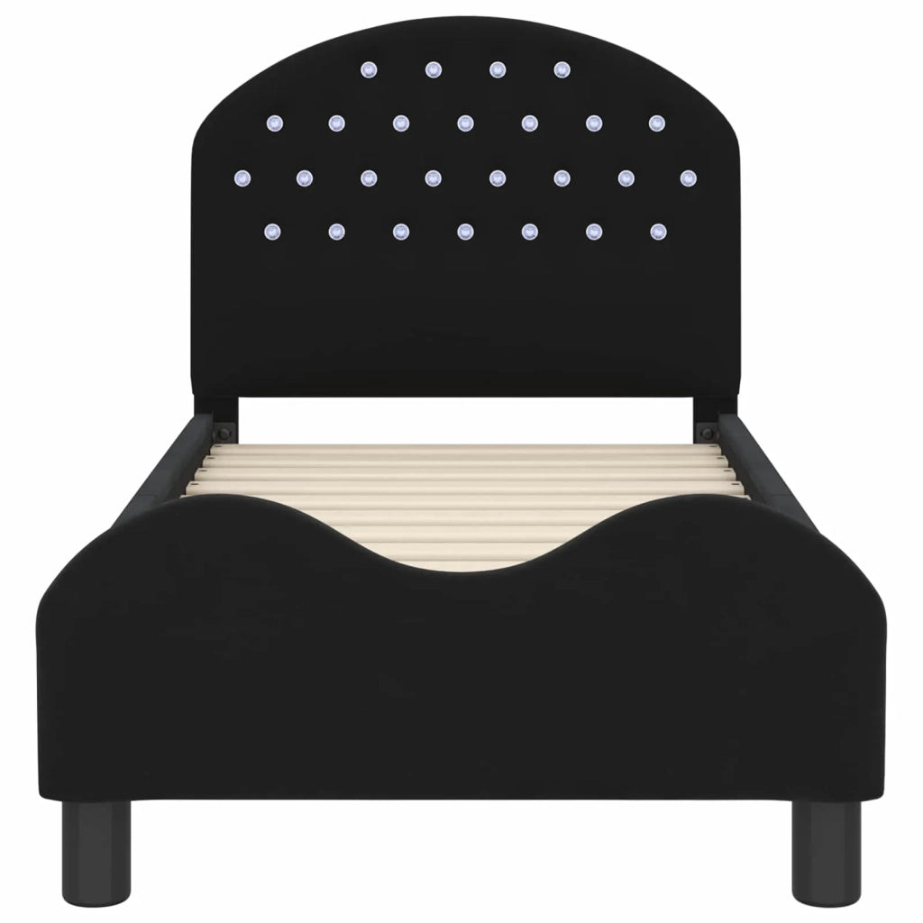 Struttura letto per bambini con testata Nero 70 x 140 cm