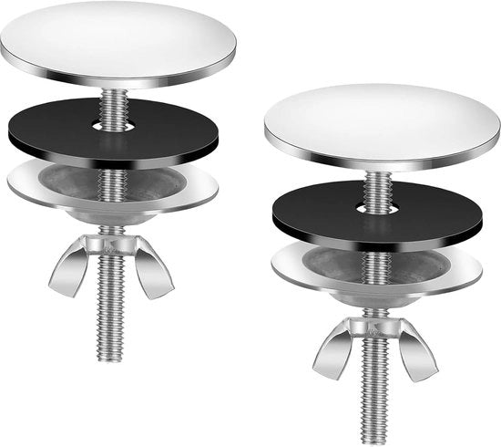 Pacco da 2, chiusura e tappo per doccetta in acciaio inox cromato 50 mm, tappo per doccetta per doccette da cucina e da bagno, installazione semplice per doccette da cucina e da bagno (argento)