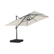 Ombrellone rettangolare eccentrico, 3x4m + piastre di zavorra 50x50cm,
