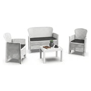 Salottino Outdoor Alesandro, set Salotto da Esterno 4 Posti Made in Italy, Bianco