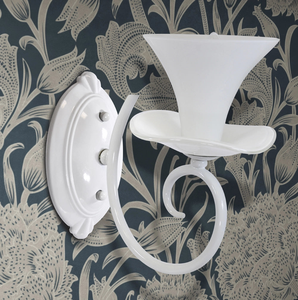 Applique E14 Gloria 310408 1 luce metallo bianco Polux