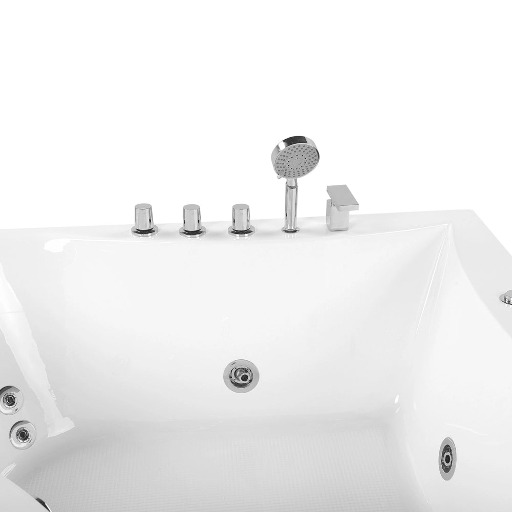 Vasca Idromassaggio Angolare Bianca con Argento Sanitario Acrilico Singolo 133 x 187 cm Idromassaggio Moderno