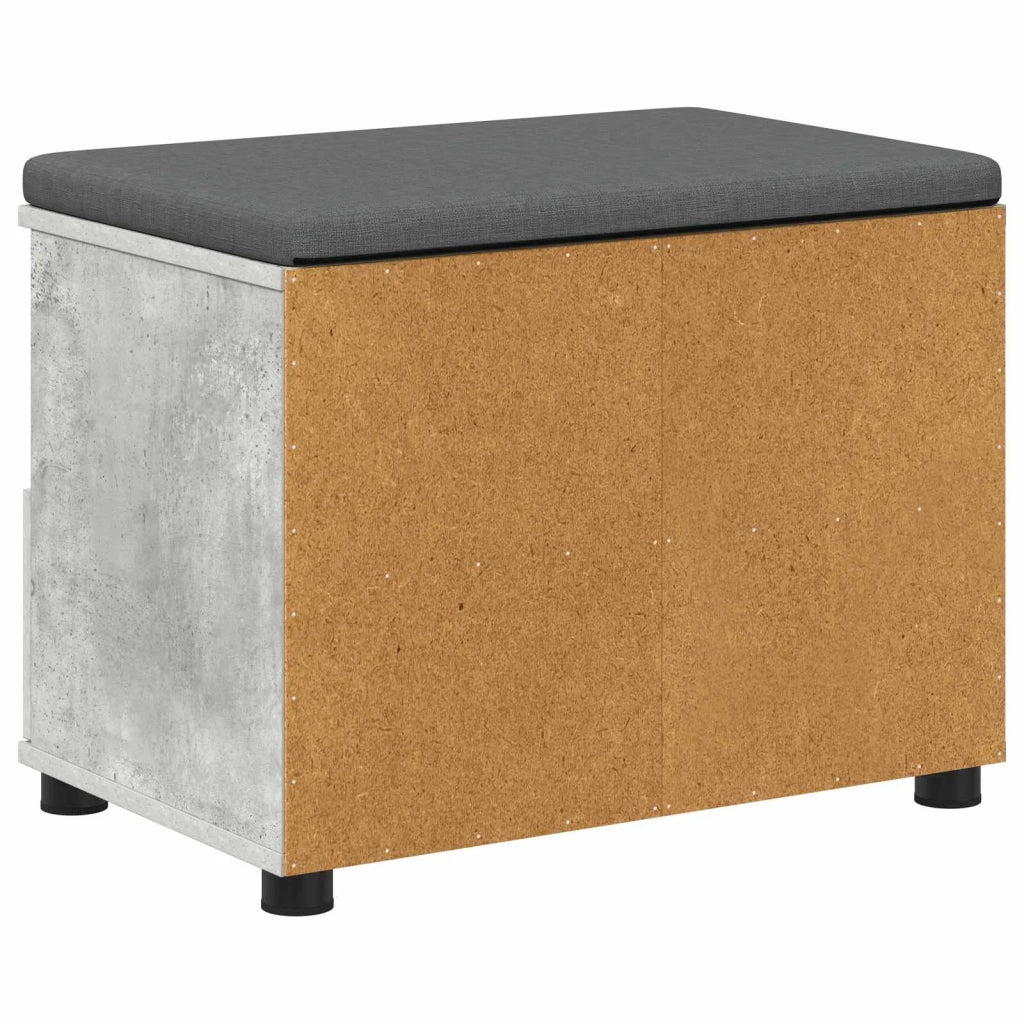 Panca per ingresso con cuscino Grigio Cemento 60 x 38 x 46 cm