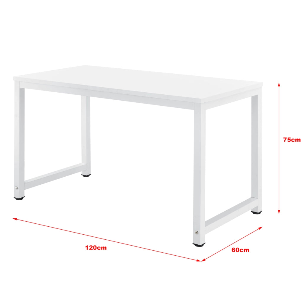 Scrivania Herning Tavolo PC con Piano Rettangolare 120x60 cm - Bianco [en.casa]
