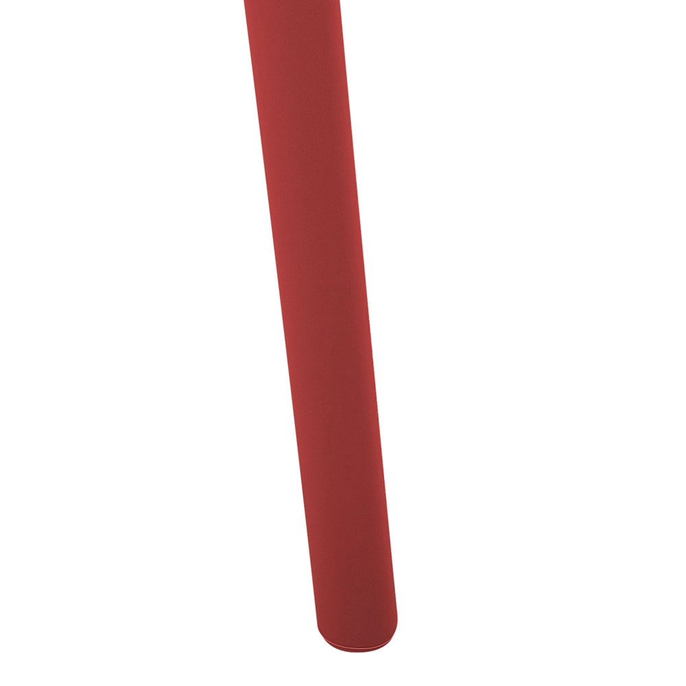 Set di 4 sedie da pranzo in plastica rossa per interni ed esterni da giardino con braccioli in stile minimalista
