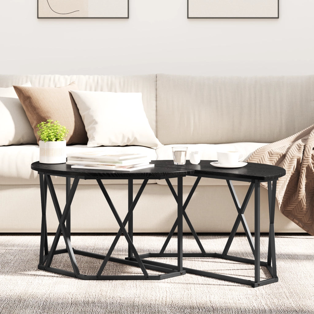 Tavolino da caffÃ¨  Nero Rovere 80x80x42 cm in legno ingegnerizzato