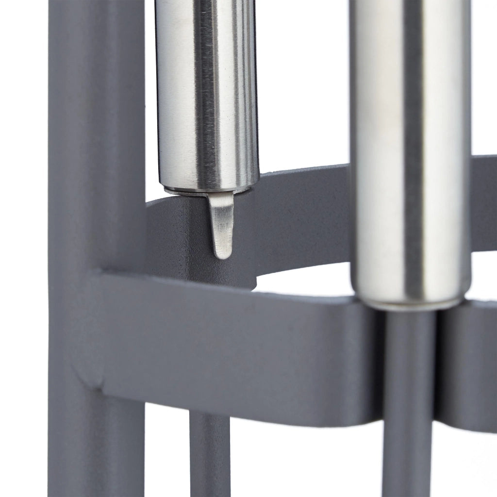 Set di 5 attrezzi per camino con accessori: pala spazzola pinza supporto attizzatoio grigio 13_0002447