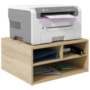 Organizzatore scrivania legno 3 compartimenti supporto stampante ¨C zephmum ¨C 47x40x22.5 cm