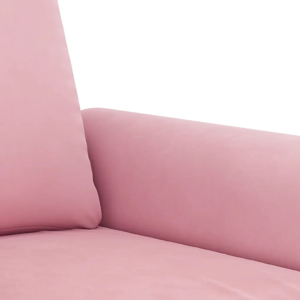 Set di Divani 2 pz con Cuscini rosa in Velluto