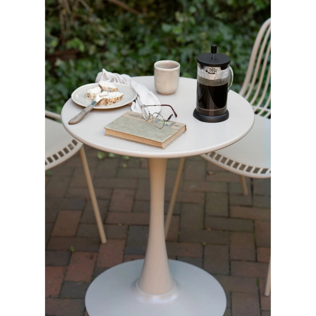 Tavolo bistro Meira in acciaio taupe o60 cm