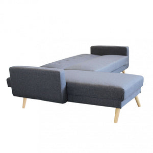 Divano Letto Arthur 176x84x84 cm in Tessuto Grigio scuro