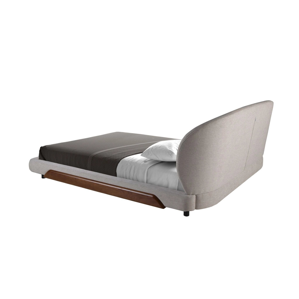 Letto in tessuto grigio chiaro
