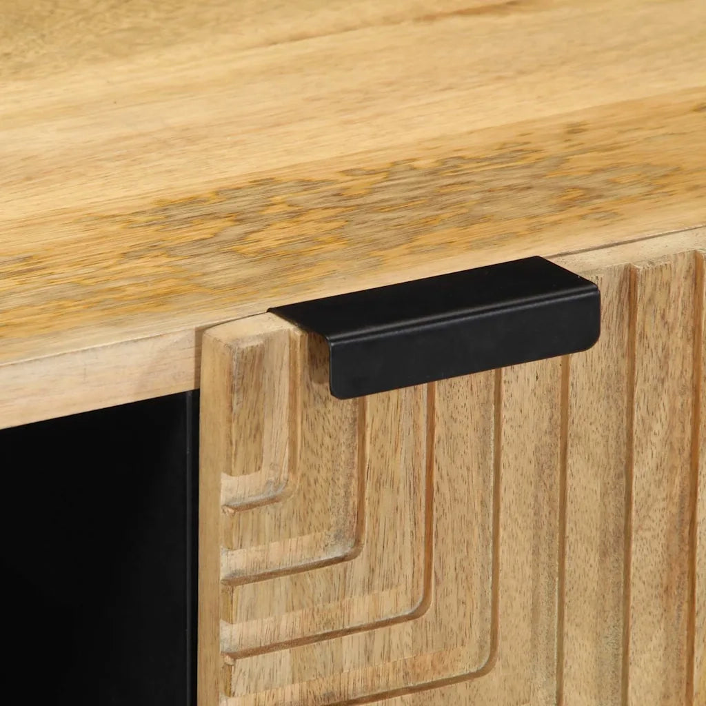 Mobile Porta TV-Mobile per TV-Credenza TV Marrone 80x31,5x46cm in Legno Massello di Mango