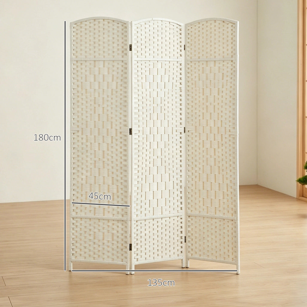 Paravento in legno 3 ante ¨C zephmum ¨C bianco 135x180 cm