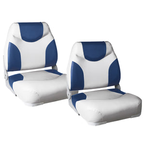 [pro.tec] 2x Sedile barca 'Exclusive - Line' (blu - bianco)  - di similpelle impermeabile / sedile timone / impermeabile