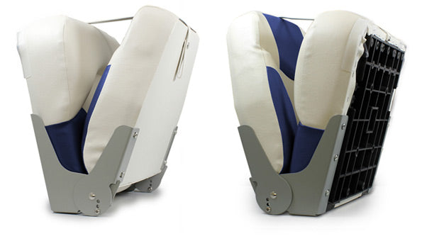 [pro.tec] 2x Sedile barca 'Exclusive - Line' (blu - bianco)  - di similpelle impermeabile / sedile timone / impermeabile