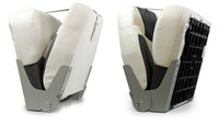 [pro.tec] 2x Sedile barca 'Exclusive - Line' (grigio- bianco) - di similpelle impermeabile / sedile timone /