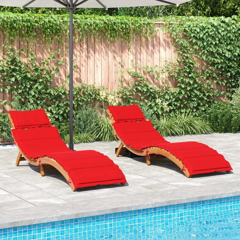 Lettini PrendiLettino sole | Sdraio da giardino | Lettino da sole con Cuscini 2 pz Legno Massello di Acacia