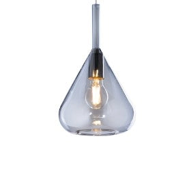 SOSPENSIONE CROMO 12 LUCI TONDA VETRI BLU 1177CR-S12 T-BL