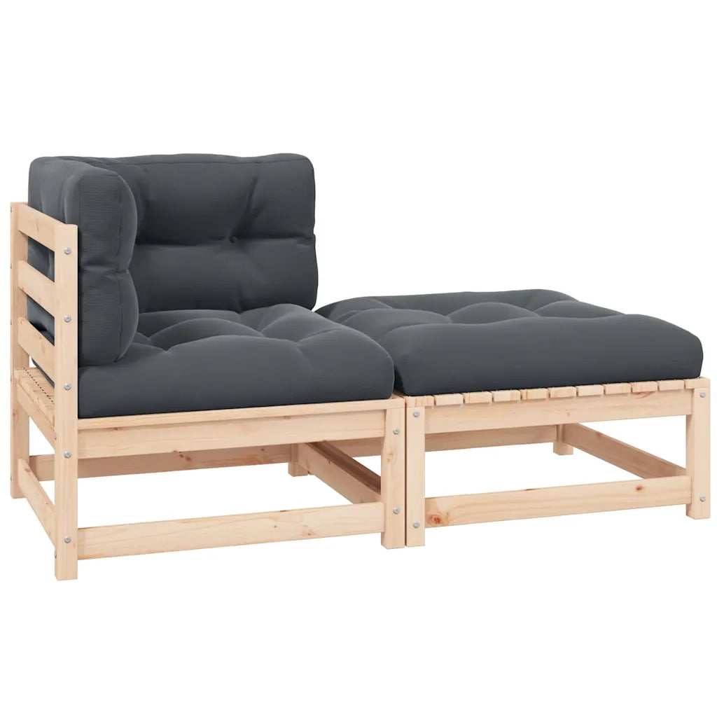 Set Divani da Giardino 2 pz con Cuscini Legno Massello Pino cod mxl 70772
